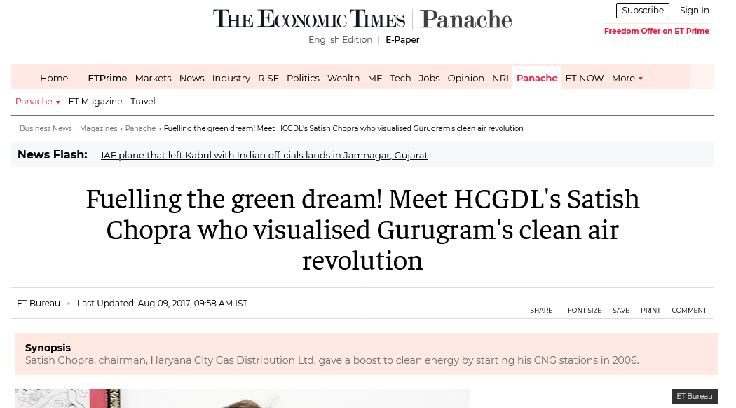 Fuelling the green dream! Meet HCGDL's Satish Chopra